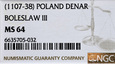 S2. Piastowie, Denar, Bolesław III Krzywousty 1107-1138, MS64