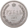 D131. Rosja, Rubel 1877 HI, Alex II, st 2-3
