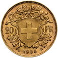 D17. Szwajcaria, 20 franków 1935 B, Heidi, st 1