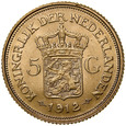 D73. Holandia, 5 guldenów 1912, Wilhelmina, st 1