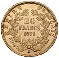 C17., Francja, 20 franków 1859 A, Nepoleon III, st 2