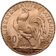C378. Francja, 20 franków 1908, Kogut, st 1