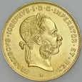 D11. Austria, 10 franków, 4 Floreny 1892, Franz Josef, st 1-, NB