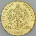 D11. Austria, 10 franków, 4 Floreny 1892, Franz Josef, st 1-, NB