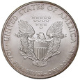 A74. USA, Dolar 2008, Statua, st 1, uncja srebra, złocista patyna