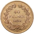 B47. Francja, 40 franków 1834 A, Ludwik Filip, st 3+
