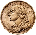 B92. Szwajcaria, 20 franków 1922, Heidi, st 1-