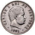 Portugalia, 500 reisów 1891, Karol I, st 3+