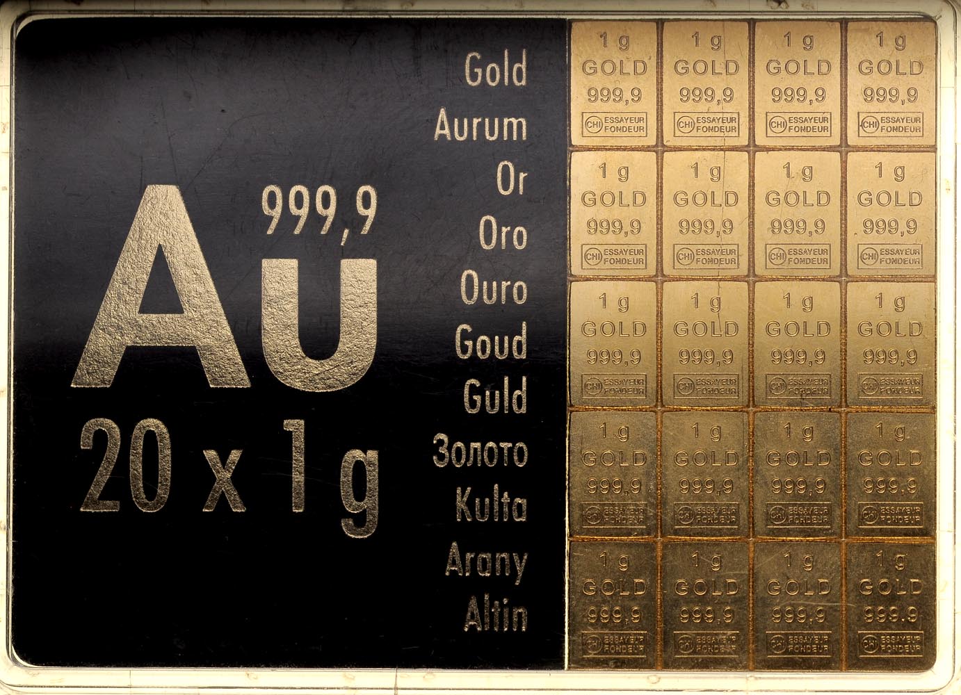 Sztabka złoto 20 gram złota 9999 combibar 20 x 1 g Valcambi