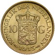 B18. Holandia, 10 guldenów 1913, Wilhelmina, st 2+