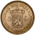 D62. Holandia, 5 guldenów 1912, Wilhelmina, st 1-