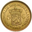 B54. Holandia, 5 guldenów 1912, Wilhelmina, st 2+