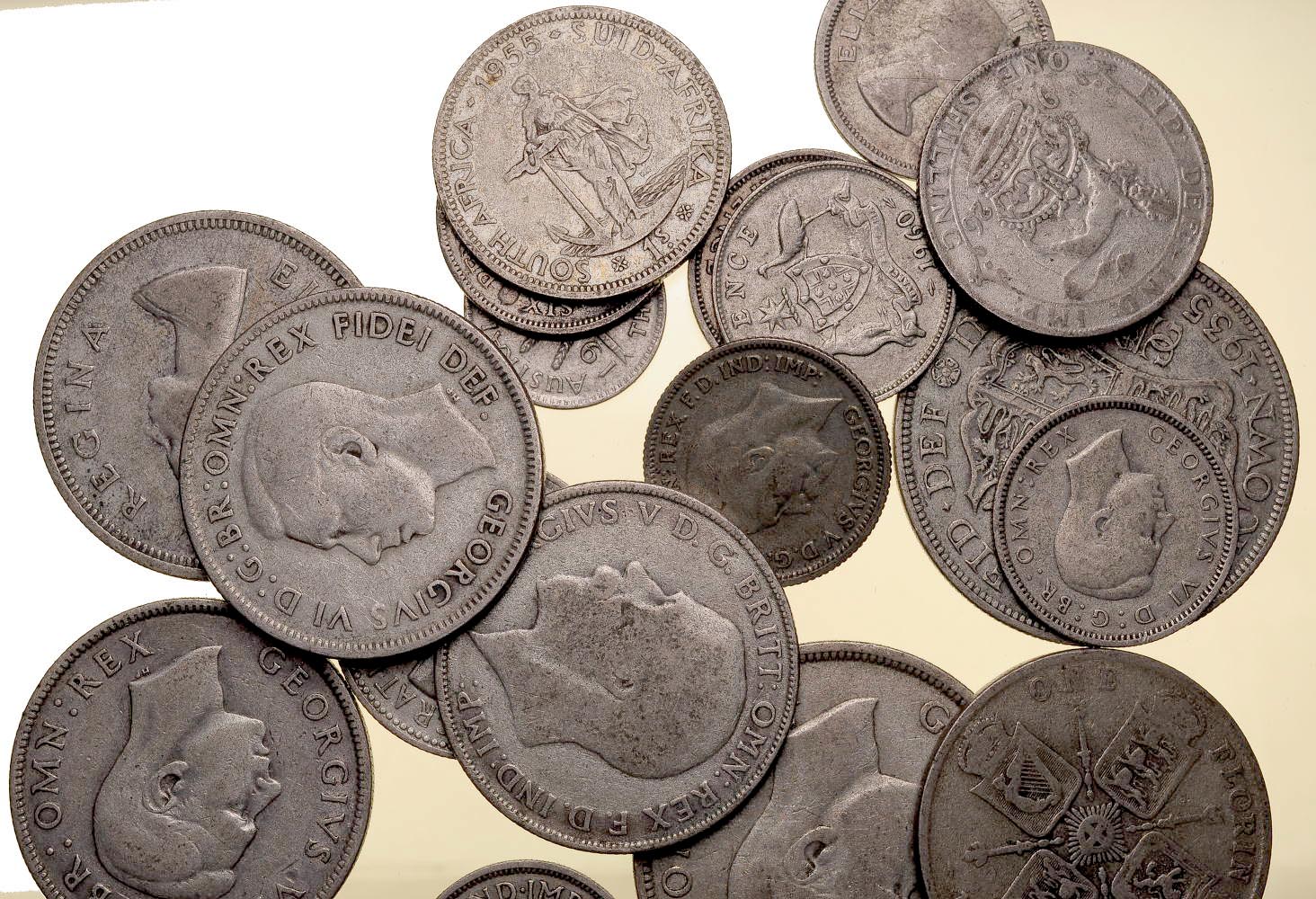 Anglia, rózne monety, srebro, 2 uncje czystego srebra, junk silver