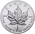 Kanada, 5 dolarów 2013, Liść klonowy, uncja srebro, TUBA 25 szt