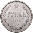 D115. Rosja, Rubel 1877 HI, Alex II, st 3-2