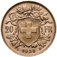 B2. Szwajcaria, 20 franków 1935 B, Heidi, st 1