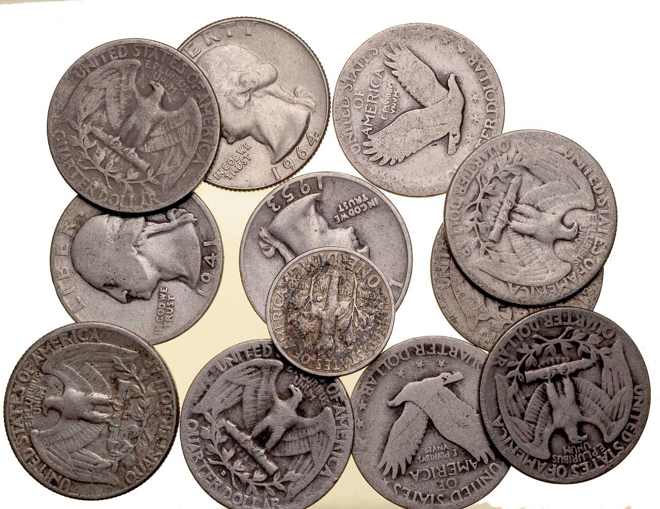 USA, 25 centów, srebro, 2 uncje czystego srebra, junk silver