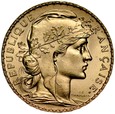 B69. Francja, 20 franków 1909, Kogut, st 1