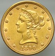C18. USA, 10 dolarów 1890, Liberty, st 3