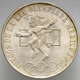 C186. Meksyk, 25 pesos 1968, Tańczący Aztek, st 1-