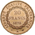 C403. Francja, 20 franków 1878 A, Anioł, st 2