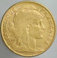 D60. Francja, 10 franków 1906, Kogut, st 3