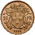 D48. Szwajcaria, 20 franków 1904, Heidi, st 2+