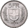 C163. Szwajcaria, 5 franków 1933, Konfederacja, st 3