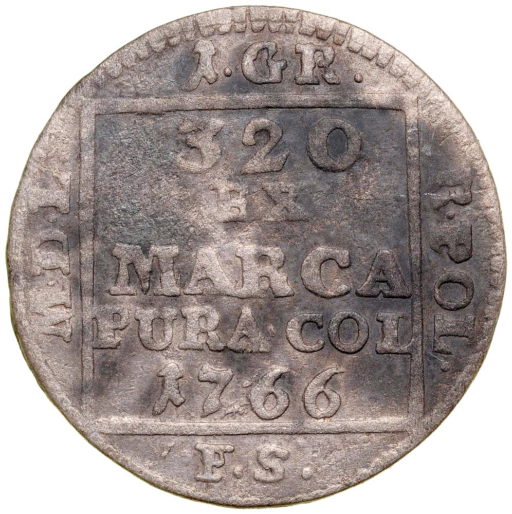 A188. Grosz srebrny koronny 1767, SAP, st 3-