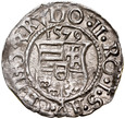 C191. Wegry, Denar 1579, RUDOLF ii, st 3-2, RZADKI