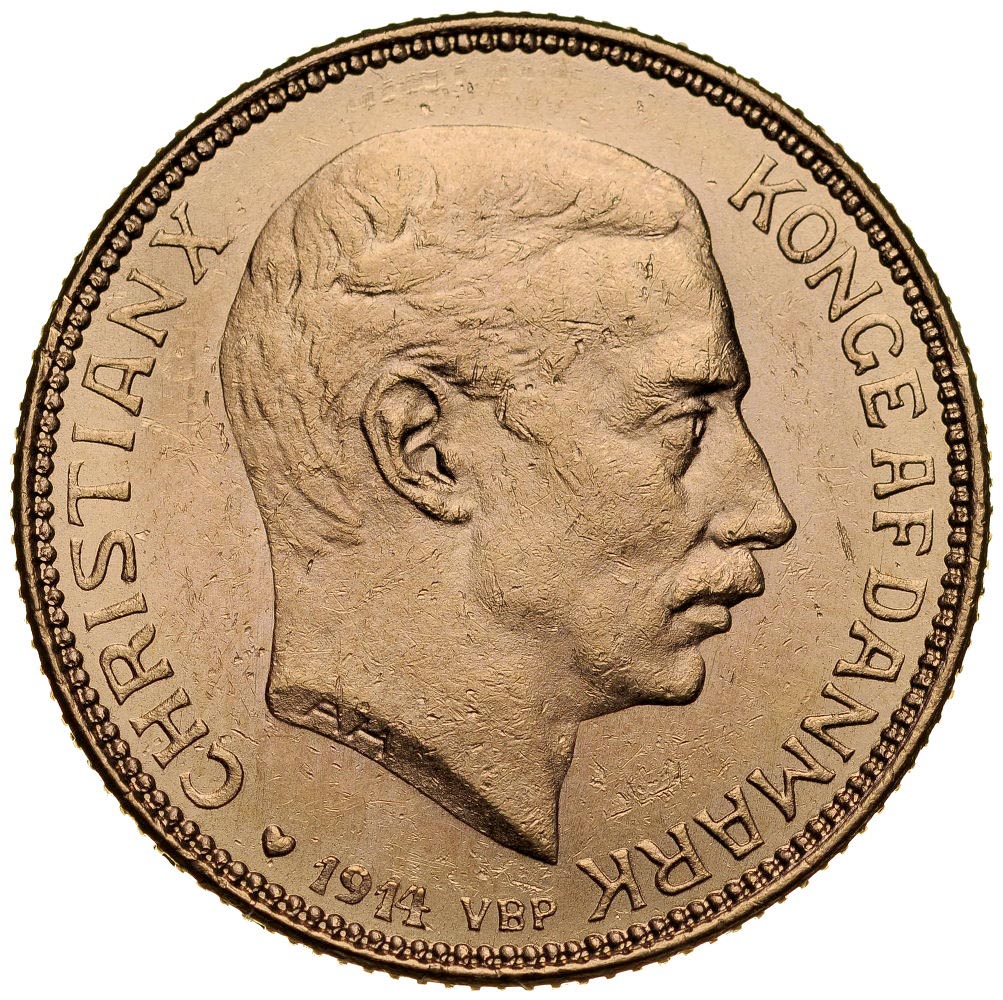 C376. Dania, 20 koron 1914, Christian X, st 2-1