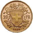 D69. Szwajcaria, 20 franków 1899, Heidi, st 2