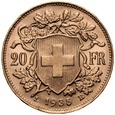 Szwajcaria, 20 franków 1935 B, Heidi, st 1-, 10 szt