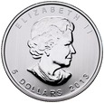 Kanada, 5 dolarów 2013, Liść klonowy, uncja srebro, TUBA 25 szt