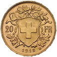C63. Szwajcaria, 20 franków 1912, Heidi, st 2+