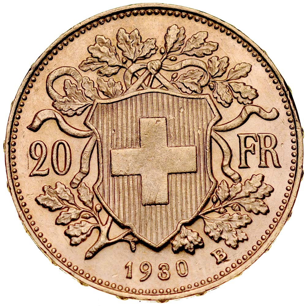B83. Szwajcaria, 20 franków 1930, Heidi, st 2