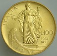 D58. Włochy, 100 lirów 1931, Vittorio Emanuel, st 2