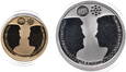 Holandia, 10 euro, komplet srebro i złoto, 2 monety