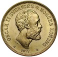 D87. Szwecja, 20 koron 1877, Oskar II, st 1