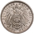 E163. Niemcy, 3 marki 1911, Baden, st 2