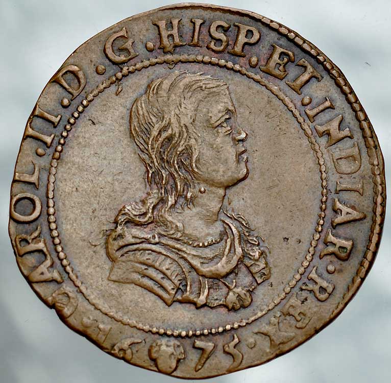 A125. Hiszpanskie Niderlandy, Zeton 1675, Carl II