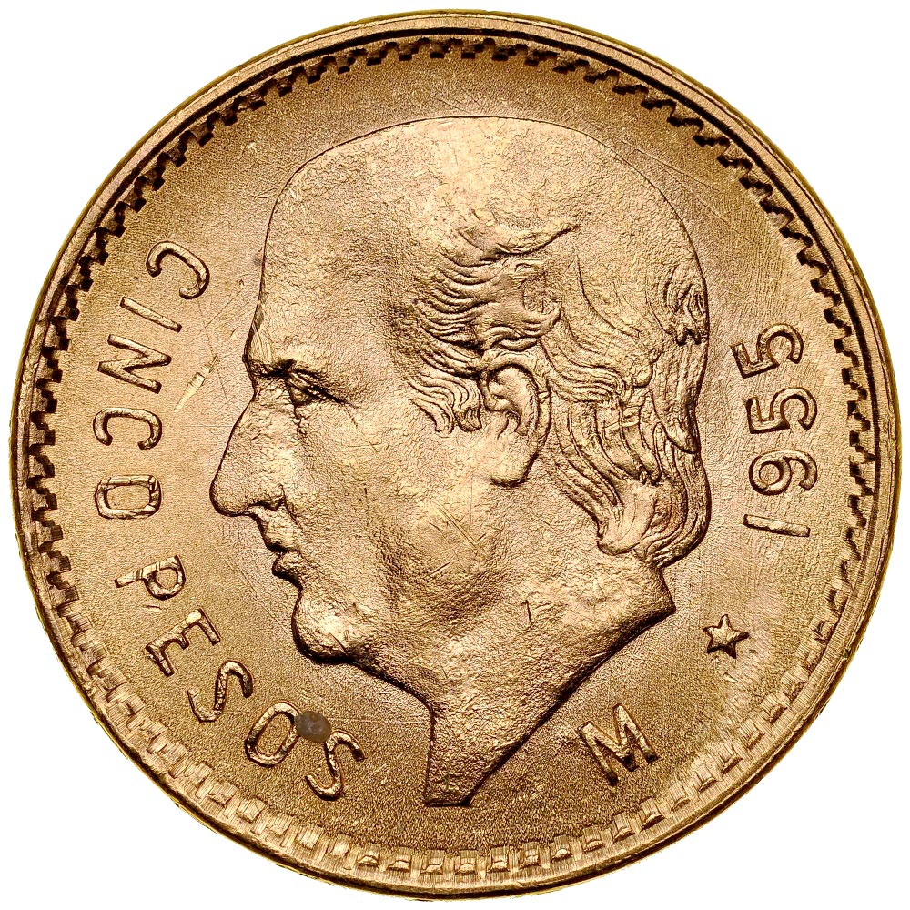 D42. Meksyk, 5 pesos 1955, st 1