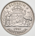 C185. Australia, Florin 1941, Georg VI, st 2
