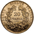 C2. Francja, 20 franków 1851 A, Republika, st 2+