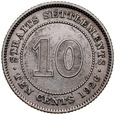 C411. Straits Settlements, 10 centów 1926, 1927, Georg V, st 3+