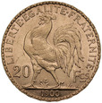 D174. Francja, 20 franków 1900, Kogut, st 2