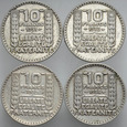 Francja, 10 franków 1930, 31, 33, 34, Republika, st 3, 10 szt
