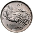 A206. Włochy, 500 lira 1961 Kwadryga, st 1-