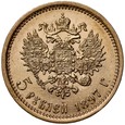C6. Rosja, 5 rubli 1897 AG, Niki II, st 2+