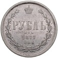 A192. Rosja, Rubel 1877 HI, Alex II, st 3+